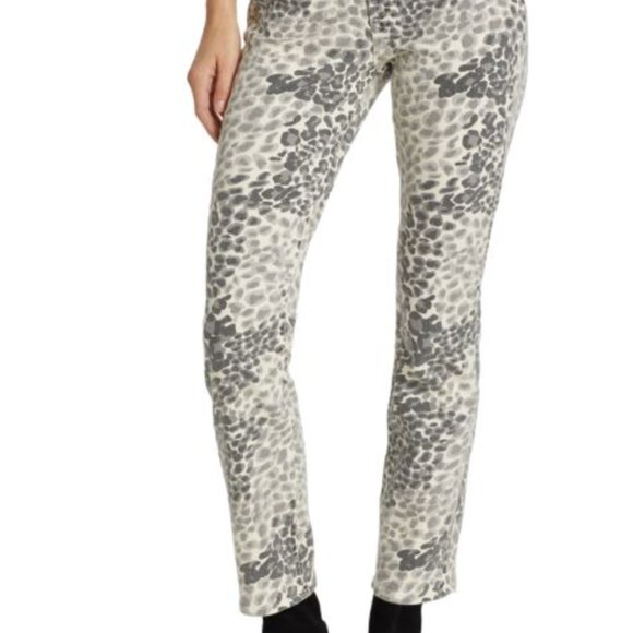 MOTHER “The Dazzler” Leopard Skinny/Crop Jeans | Size 26 | Grey/Cream/Charcoal - Picture 2 of 12